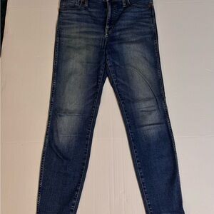 Blue Madewell High-Rise Skinny Jeans Stretch Denim Petite 28P Classic Workwear